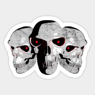 3 Demon Skulls Sticker